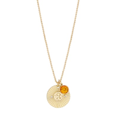  Pittsburgh Steelers LUV AJ Women's Spiral and Stone Charm Necklace - Gold