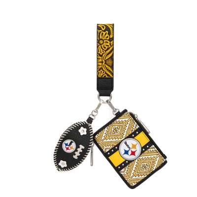 Pittsburgh Steelers Montana West Women's Wallet & Football Charm Wristlet