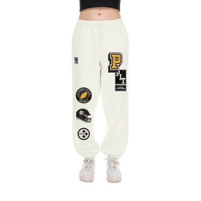  Pittsburgh Steelers New Era Women's Academic Sweatpants - Cream