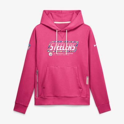  Pittsburgh Steelers Nike Women's 2026 NFL Crucial Catch Sideline Standard Issue Dri-FIT Pullover Hoodie - Pink
