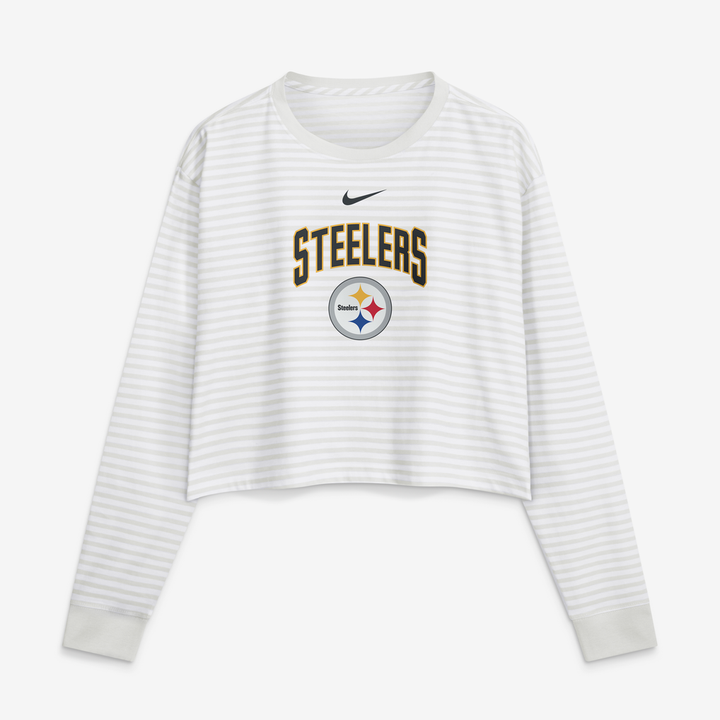 Women's Pittsburgh Steelers Nike White Loose Fit Crop Top