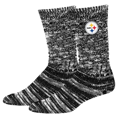  Pittsburgh Steelers PRO Compression Women's Slouchy Slub Textured Boyfriend Socks - Black