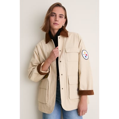 Pittsburgh Steelers Tuckernuck Women's Full-Snap Barn Jacket - Stone