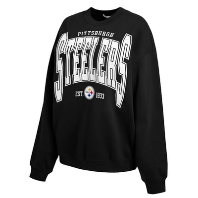  Pittsburgh Steelers WEAR by Erin Andrews Women's Oversized Sweatshirt - Black