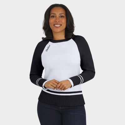 Pittsburgh Steelers WEAR by Erin Andrews Women's Colorblock Raglan Sweater - White/Black