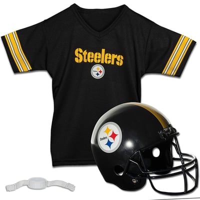 Pittsburgh Steelers Franklin Sports Youth NFL Deluxe Helmet & Jersey Set - Black
