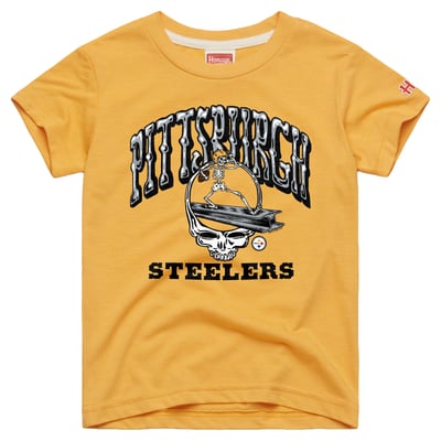  Pittsburgh Steelers Homage Youth NFL x Grateful Dead Tri-Blend T-Shirt - Gold