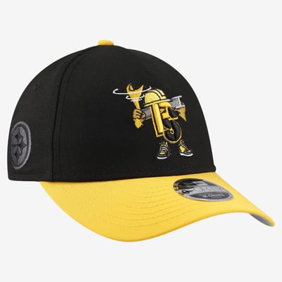 Pittsburgh Steelers New Era Youth Cartoon A-Frame 9FORTY Adjustable Hat - Black
