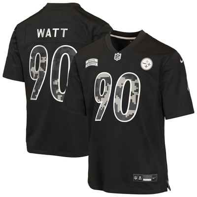 T.J. Watt Pittsburgh Steelers Nike Youth 2026 Salute to Service Game Jersey  - Black