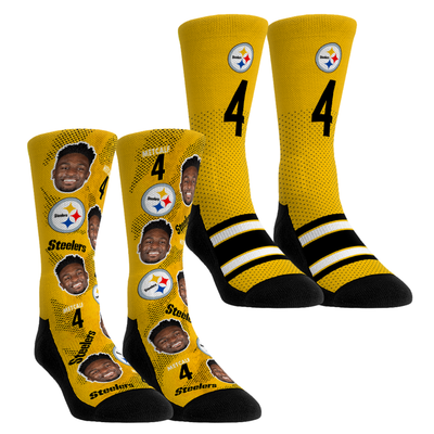 DK Metcalf Pittsburgh Steelers Rock Em Youth Player Football Guy Two-Pack Crew Sock Set