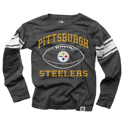 Pittsburgh Steelers Wes & Willy Youth Football Long Sleeve T-Shirt - Black