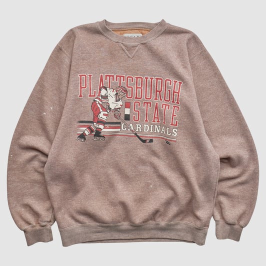 Plattsburgh State Cardinals Gear For Sports 90s Pullover Sweatshirt - Clay - S by Fanatics Real Vintage