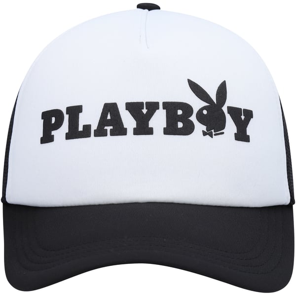 Playboy Foam Trucker Snapback Hat - White/Black display picture 1