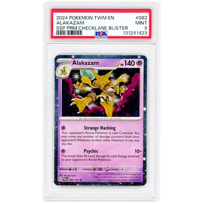 Alakazam 2024 Pokemon Blister Exclusive Cosmos Holo Rare #82 PSA Authenticated 9 Card