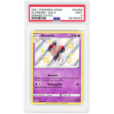 Alcremie 2021 Pokemon Shining Fates Shiny Holo Rare #SV058 PSA Authenticated 9 Card