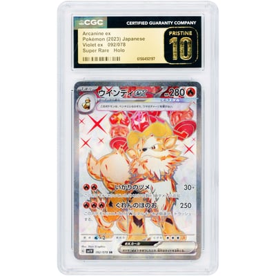 Arcanine ex 2023 Pokemon Violet ex Japanese Secret Rare #92 CGC Authenticated Pristine 10 Card