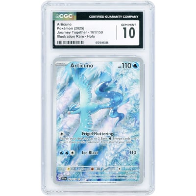 Articuno 2025 Pokemon Journey Together Illustration Rare #161 CGC Authenticated 10 Card