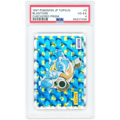 Blastoise 1997 Pokemon Topsun Japanese Prism #9 PSA Authenticated 4 Card