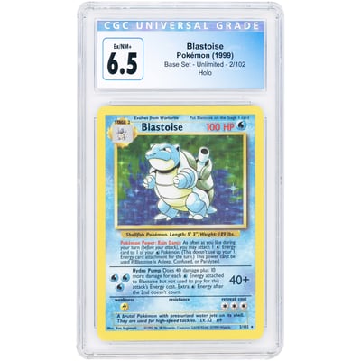 Blastoise 1999 Pokemon Base Set Holo Rare #2 CGC Authenticated 6.5 Card
