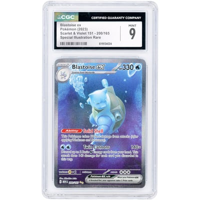 Blastoise ex 2023 Pokemon 151 Special Illustration Rare #200 CGC Authenticated 9 Card