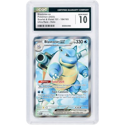Blastoise ex 2023 Pokemon Scarlet & Violet 151 Ultra Rare #184 CGC Authenticated 10 Card