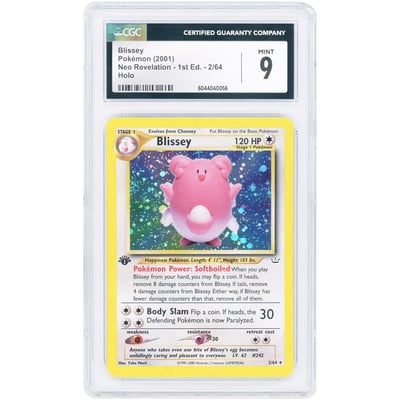 Blissey 2001 Pokemon Neo Revelation 1st Edition Holo Rare #2 CGC Authenticated 9 Card