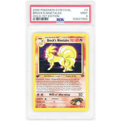 Brock's Ninetales 2000 Pokemon Gym Challenge 1st Edition Holo Rare #3 PSA Authenticated 9 Card