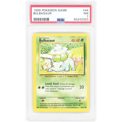 Bulbasaur 1999 Pokemon Base Set Common #44 PSA Authenticated 7 Card
