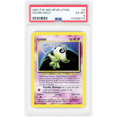 Celebi 2001 Pokemon Neo Revelation Holo Rare #3 PSA Authenticated 6 Card