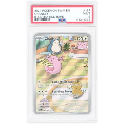 Chansey 2024 Pokemon Twilight Masquerade Illustration Rare #187 PSA Authenticated 9 Card