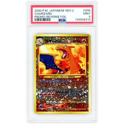 Charizard 2000 Pokemon Neo Premium File 2 Japanese Promo #6 PSA Authenticated 9 Card