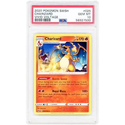 Charizard 2020 Pokemon Sword & Shield Vivid Voltage Rare #25 PSA Authenticated 10 Card