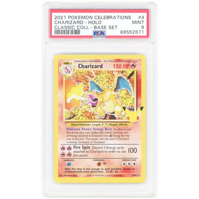 Charizard 2021 Pokemon Celebrations Classic Collection #4 PSA Authenticated 9 Card
