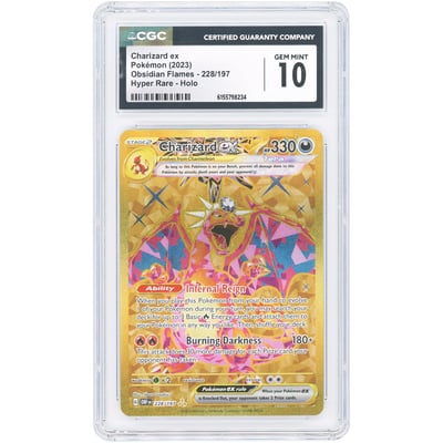 Charizard ex 2023 Pokemon Obsidian Flames Hyper Rare #228 CGC Authenticated 10 Card