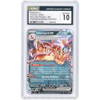 Charizard ex 2025 Pokemon Scarlet & Violet Promo #196 CGC Authenticated 10 Card