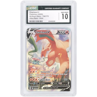 Charizard V 2022 Pokemon Brilliant Stars Ultra Rare #154 CGC Authenticated 10 Card
