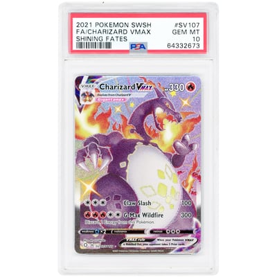Charizard VMAX 2021 Pokemon Shining Fates Shiny Holo Rare #SV107/SV122 PSA Authenticated 10 Card