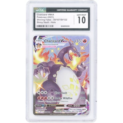 Charizard VMAX 2021 Pokemon Shining Fates Shiny Vault Holo #SV107 CGC Authenticated 10 Card