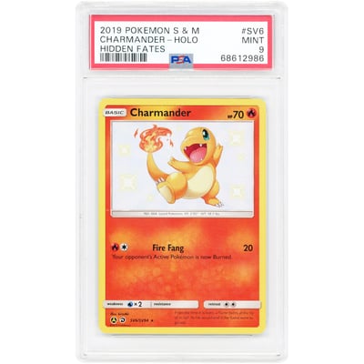 Charmander 2019 Pokemon Hidden Fates Baby Shiny Rare #SV6 PSA Authenticated 9 Card