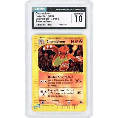 Charmeleon 2002 Pokemon Expedition Reverse Holo #73 CGC Authenticated 10 Card