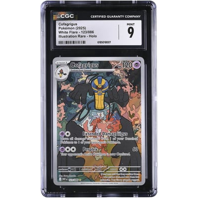 Cofagrigus 2025 Pokemon White Flare Illustration Rare #123 CGC Authenticated 9 Card