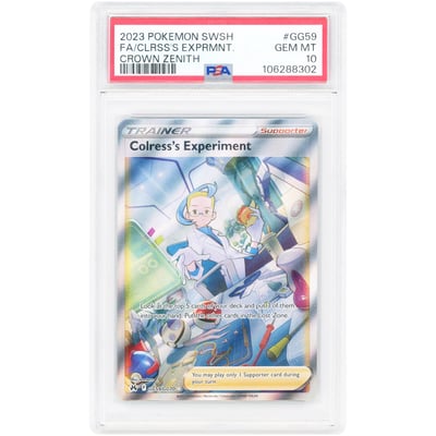 Colress's Experiment 2023 Pokemon Crown Zenith Galarian Gallery Ultra Rare #GG59 PSA Authenticated 10 Card