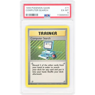 Computer Search 1999 Pokemon Base Set Rare #71 PSA Authenticated 6 Card