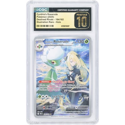 Cynthia's Roserade 2025 Pokemon Destined Rivals Illustration Rare #184 CGC Authenticated Pristine 10 Card