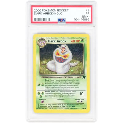 Dark Arbok 2000 Pokemon Team Rocket Holo Rare #2 PSA Authenticated 1 Card