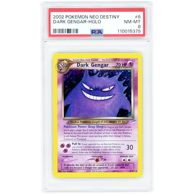 Dark Gengar 2002 Pokemon Neo Destiny Holo Rare #6 PSA Authenticated 8 Card