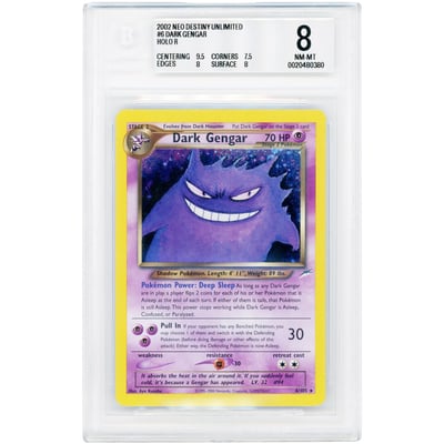 Dark Gengar 2002 Pokemon Neo Destiny Unlimited Holo Rare #6 BGS Authenticated 8 Card