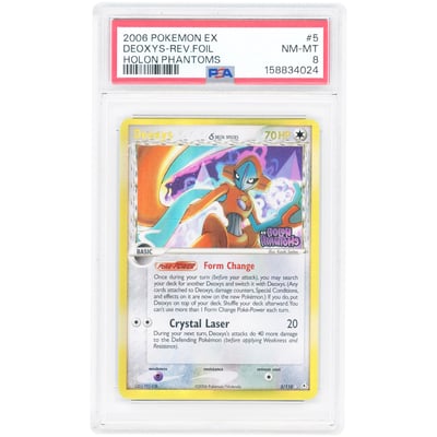 Deoxys 2006 Pokemon Holon Phantoms Reverse Holo #5 PSA Authenticated 8 Card