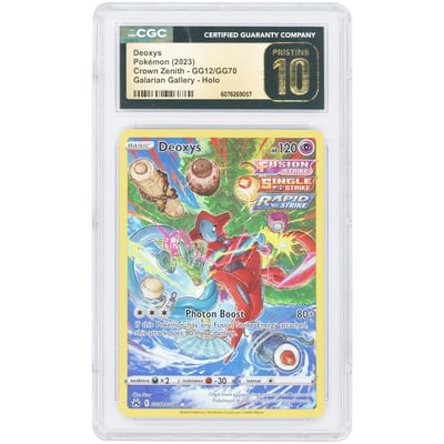 Deoxys 2023 Pokemon Crown Zenith Galarian Gallery #GG12 CGC Authenticated Pristine 10 Card