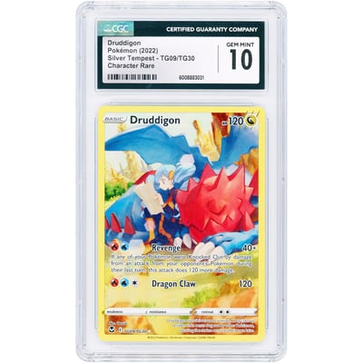 Druddigon 2022 Pokemon Silver Tempest Trainer Gallery Ultra Rare #TG09 CGC Authenticated 10 Card